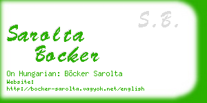 sarolta bocker business card